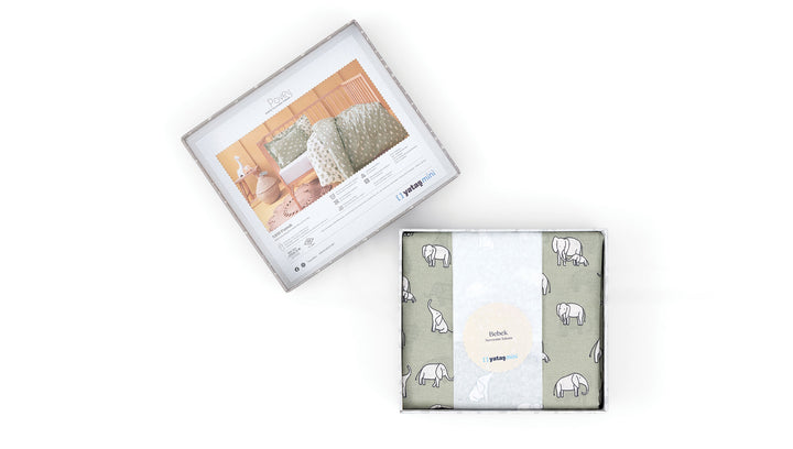 Baby Bedding Set Poovey, for Crib, 100% Renforcé Cotton, light green 100x150 cm