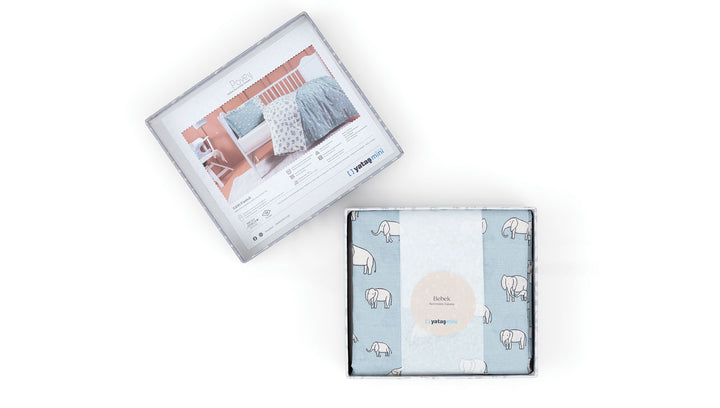 Baby Bedding Set Poovey, for Crib, 100% Renforcé Cotton, blue, 100x150 cm