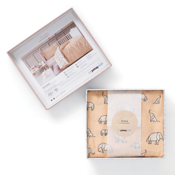Baby Bedding Set Poovey, for Crib, 100% Renforcé Cotton, pink, 100x150 cm