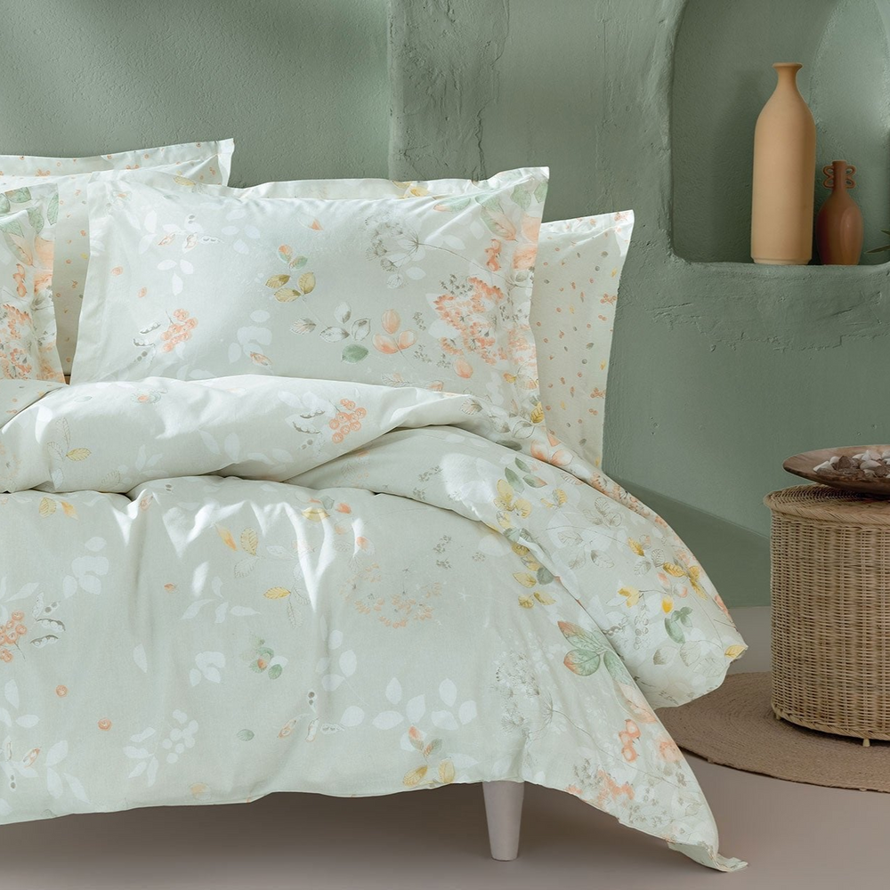 Renforcé Cotton Duvet Cover Set Merri, with Bed Sheet, 240x220 cm