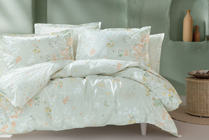 Renforcé Cotton Duvet Cover Set Merri, with Bed Sheet, 160x220 cm