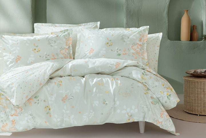 Renforcé Cotton Duvet Cover Set Merri, with Bed Sheet, 240x220 cm