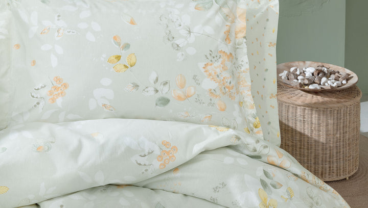 Renforcé Cotton Duvet Cover Set Merri, with Bed Sheet, 160x220 cm