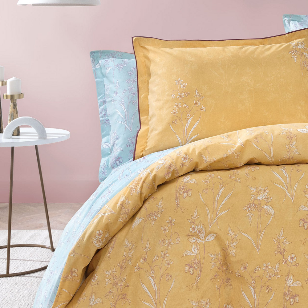 Renforcé Cotton Duvet Cover Set Menard, with Bed Sheet, 240x220 cm