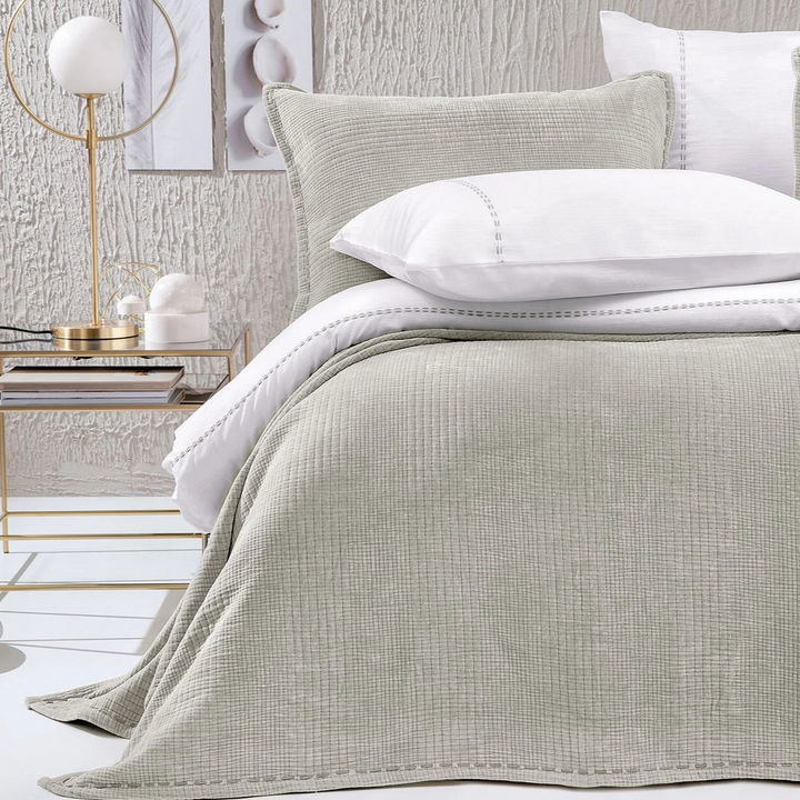 Bedspread Set King, with Pillowcases, grey, 250x260 cm