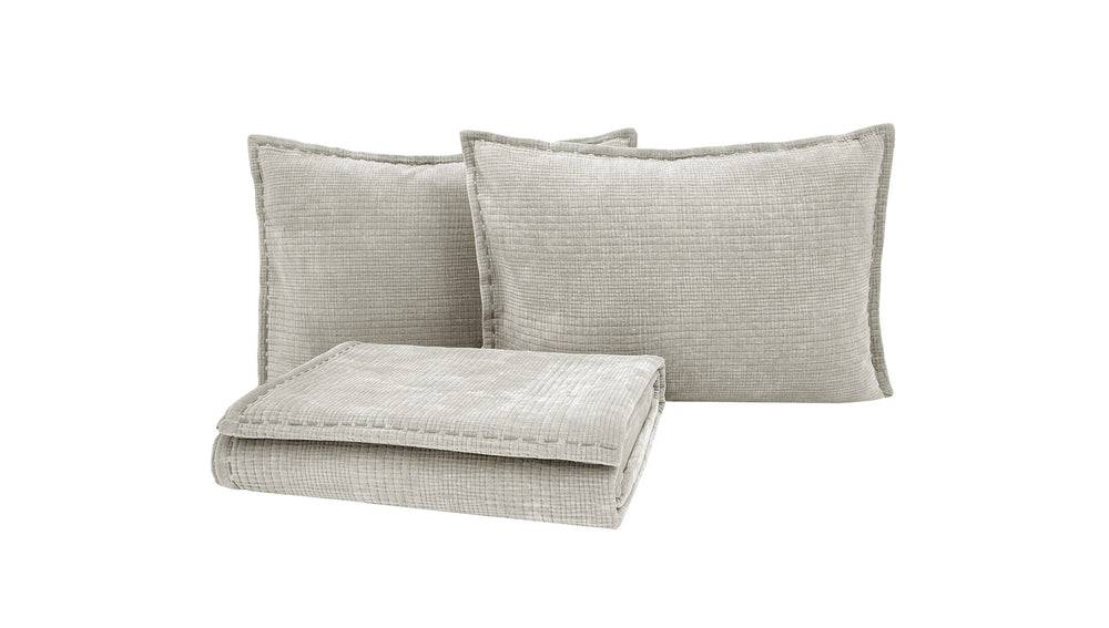 Bedspread Set King, with Pillowcases, grey, 250x260 cm