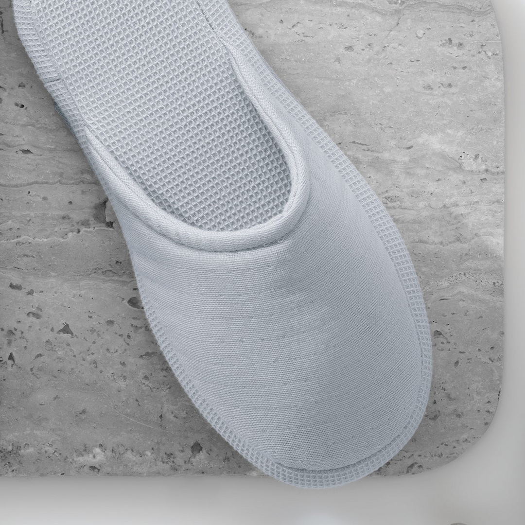 Waffle Slippers Harold, 100% Cotton, grey, size 42-44