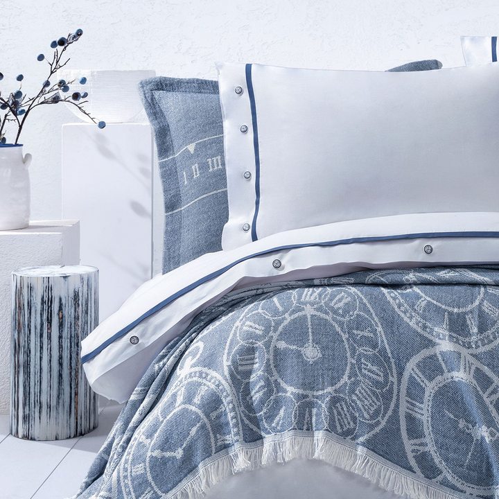 Cotton Throw Set Asral, with Duvet Cover, Bed Sheet and Pillowcases, 170x240 cm