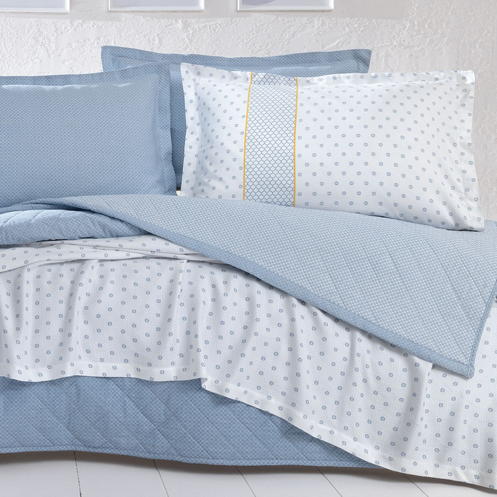 Cotton Bedspread Set Gilber, with Throw, Fitted Sheet and Pillowcases, 220x230 cm