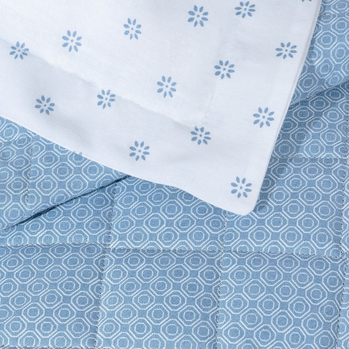 Cotton Bedspread Set Gilber, with Throw, Fitted Sheet and Pillowcases, 220x230 cm