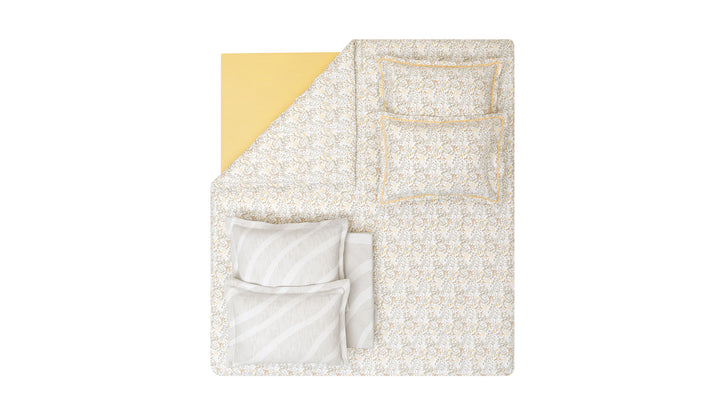 Cotton Bedspread Set Lenzy, with Duvet Cover, Bed Sheet and Pillowcases, beige, 170x240 cm