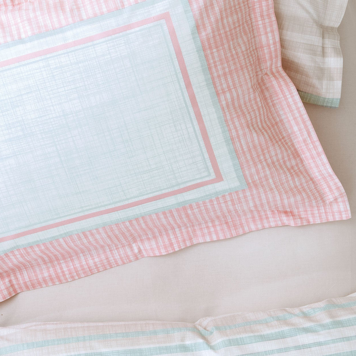 Renforcé Cotton Duvet Cover Set Ronit, with Bed Sheet, 160x220 cm