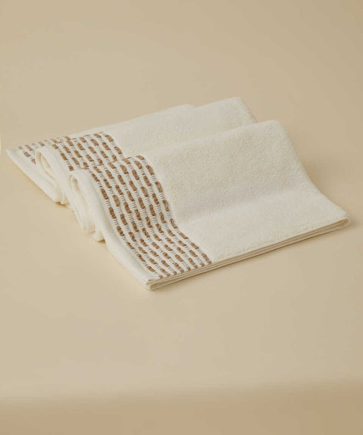 Cotton Towel Calm, 100% Premium Cotton, cream/beige, 30x50 cm