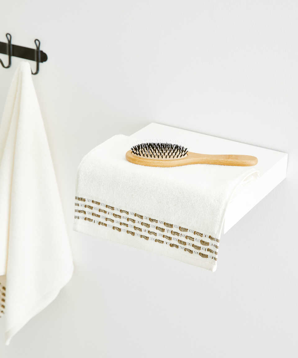 Cotton Towel Calm, 100% Premium Cotton, cream/beige, 30x50 cm