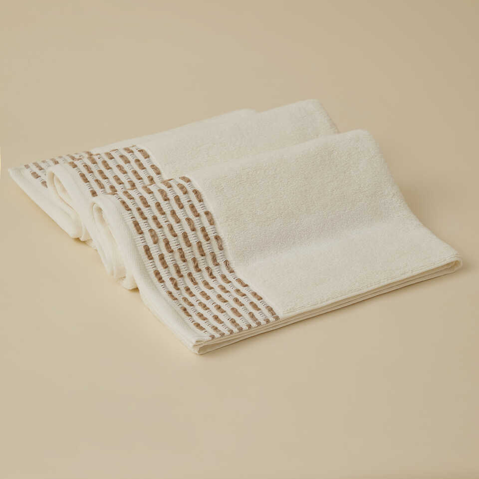 Cotton Towel Calm, 100% Premium Cotton, cream/beige, 50x90 cm