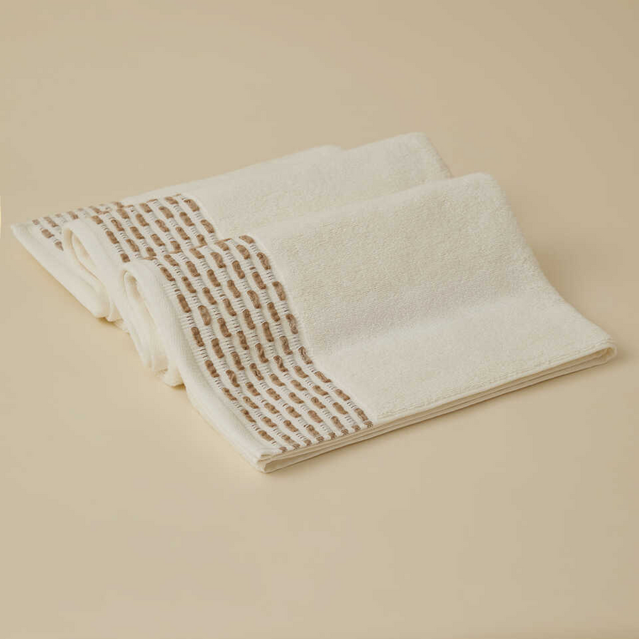 Cotton Towel Calm, 100% Premium Cotton, cream/beige, 50x90 cm