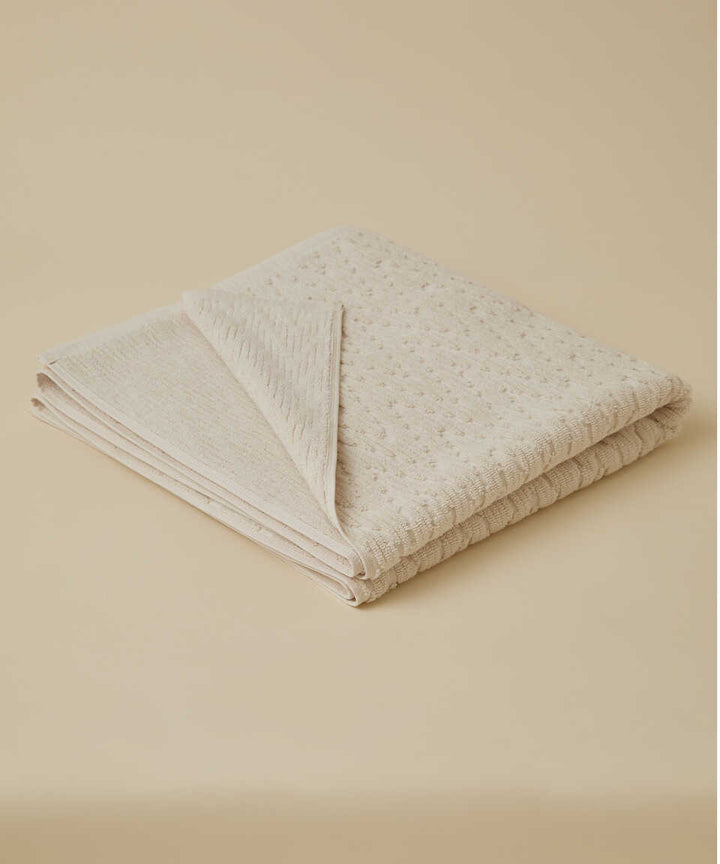 Cotton Towel Wavy, 100% Premium Cotton, cream, 50x90 cm