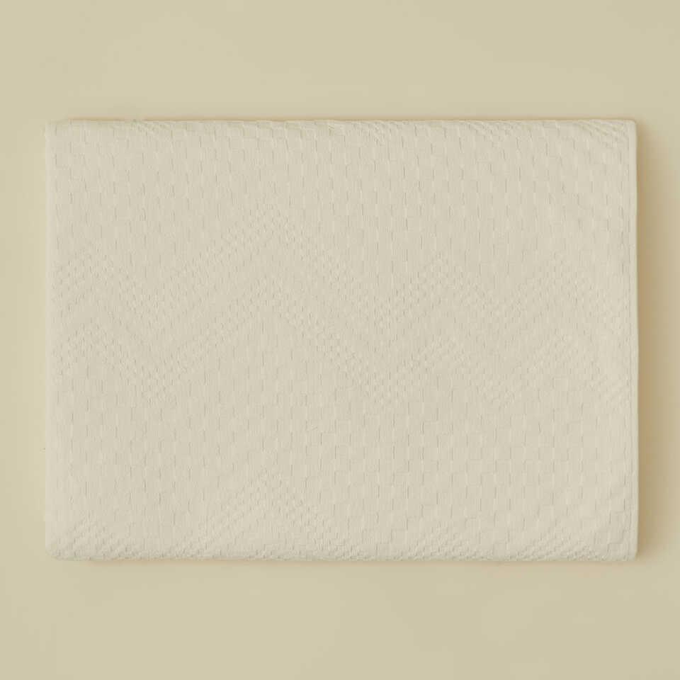 Cotton Throw Blanket Chevron, Beige, 200x220 cm