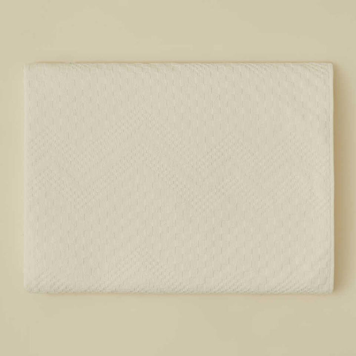 Cotton Throw Blanket Chevron, Beige, 200x220 cm