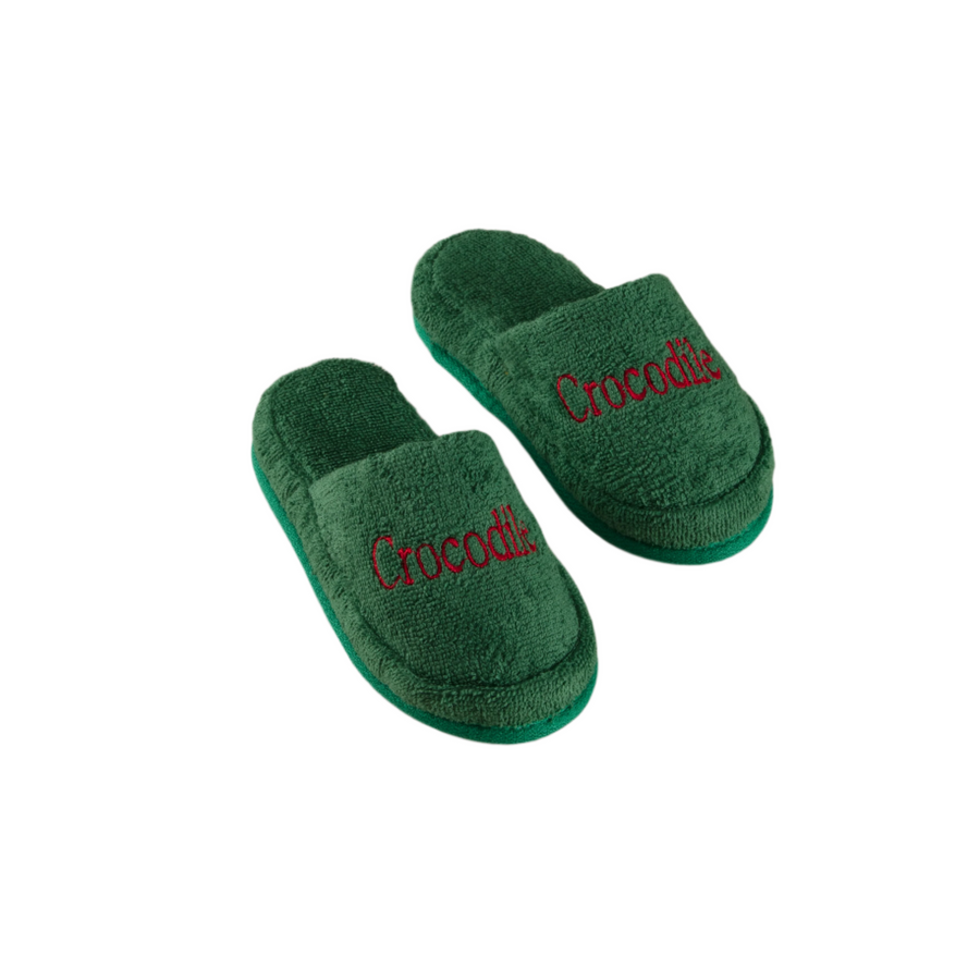 Organic Kids Slippers Crocodile, 100% Organic Cotton, age 4-6