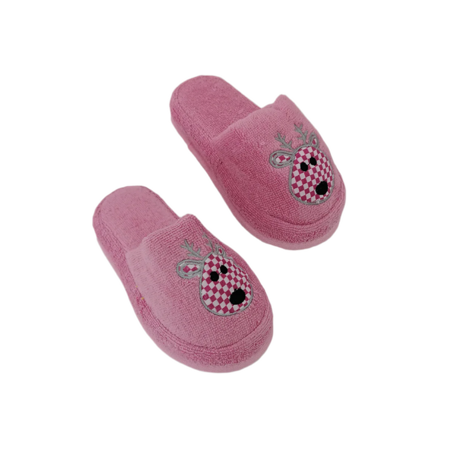 Organic Kids Slippers Little Deer, 100% Organic Cotton, age 6-8