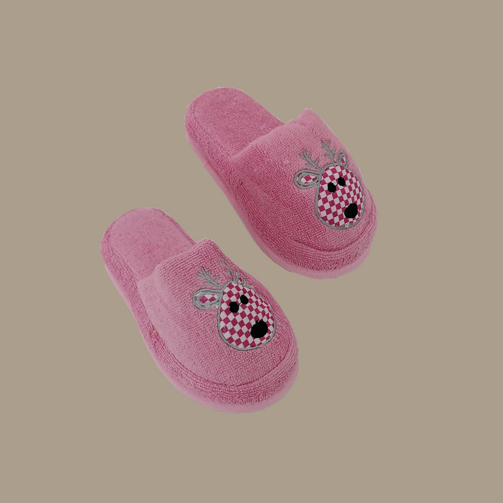 Organic Kids Slippers Little Deer, 100% Organic Cotton, age 4-6