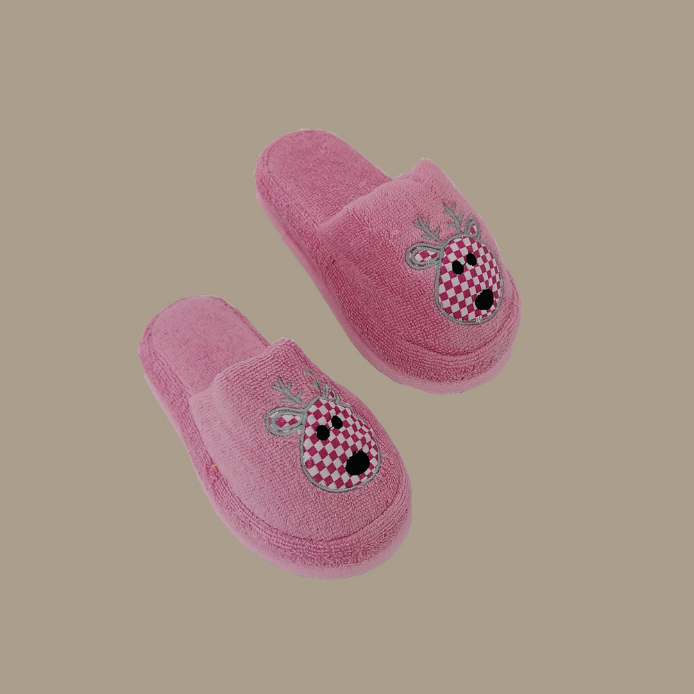 Organic Kids Slippers Little Deer, 100% Organic Cotton, age 6-8