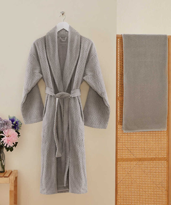 Towel Organic, 100% Organic Cotton, grey, 76x152 cm