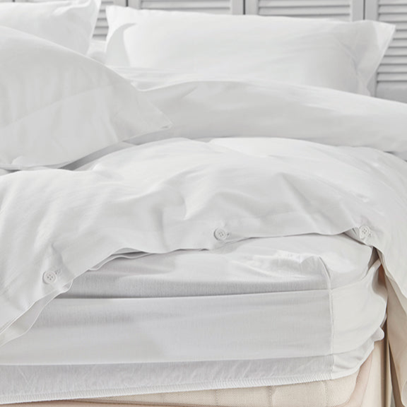 Duvet Cover Set Plain, 100% Renforcé Cotton, White, 240x220 cm