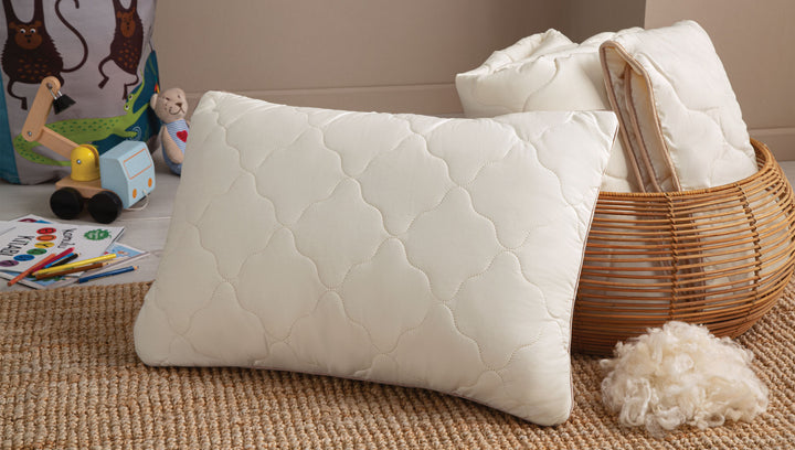 Baby crib pillow Superwashed, filled with wool, 35x45 cm