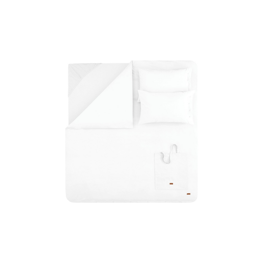 Duvet Cover Set Plain, 100% Renforcé Cotton, White, 240x220 cm