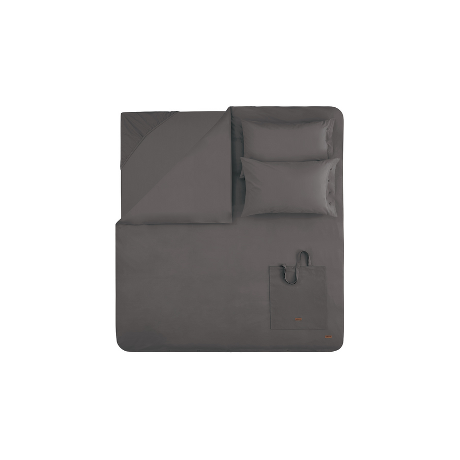 Duvet Cover Set Plain, 100% Renforcé Cotton, Anthracite, 200x220 cm