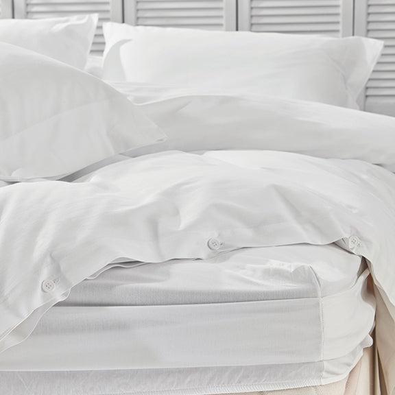 Duvet Cover Set Plain, 100% Renforcé Cotton, White, 160x220 cm