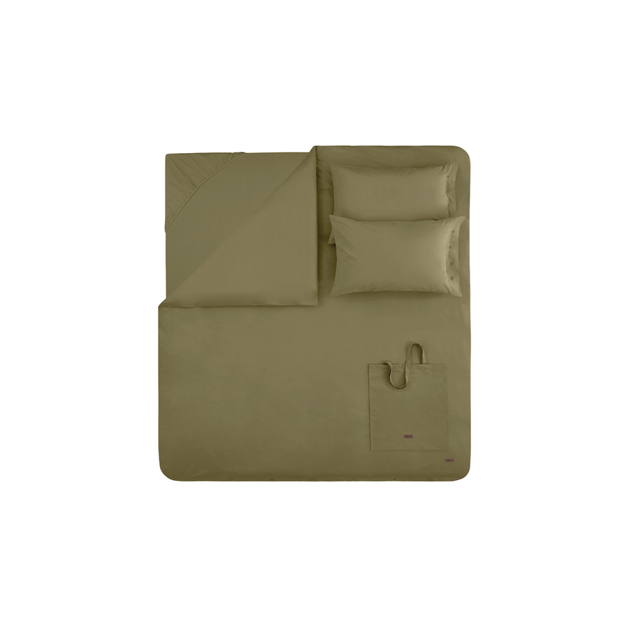 Duvet Cover Set Plain, 100% Renforcé Cotton, Green, 160x220 cm