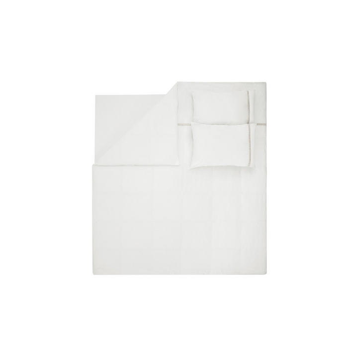 Cotton Percale Duvet Cover Set Clair, with Bed Sheet, White, 200x220 cm