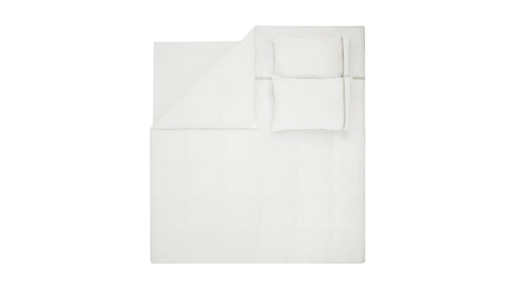 Cotton Percale Duvet Cover Set Clair, with Bed Sheet, White, 200x220 cm