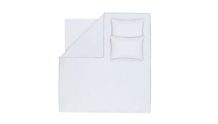 Cotton Crepe Duvet Cover Set Elfrid, with Bed Sheet, White, 200x220 cm