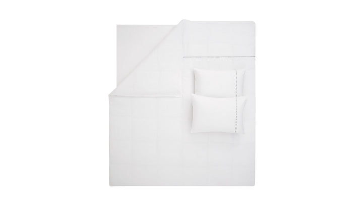 Linen Blend Duvet Cover Set King, with Bed Sheet, white/anthracite, 200x220 cm