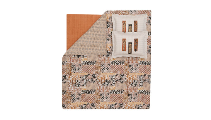 Renforcé Cotton Duvet Cover Set Mauren, with Bed Sheet, 240x220 cm
