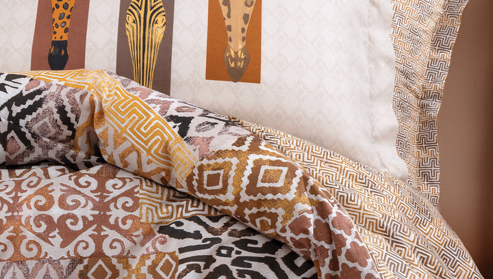 Renforcé Cotton Duvet Cover Set Mauren, with Bed Sheet, 240x220 cm