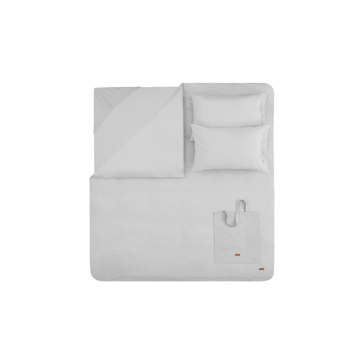 Duvet Cover Set Plain, 100% Renforcé Cotton, Grey, 160x220 cm
