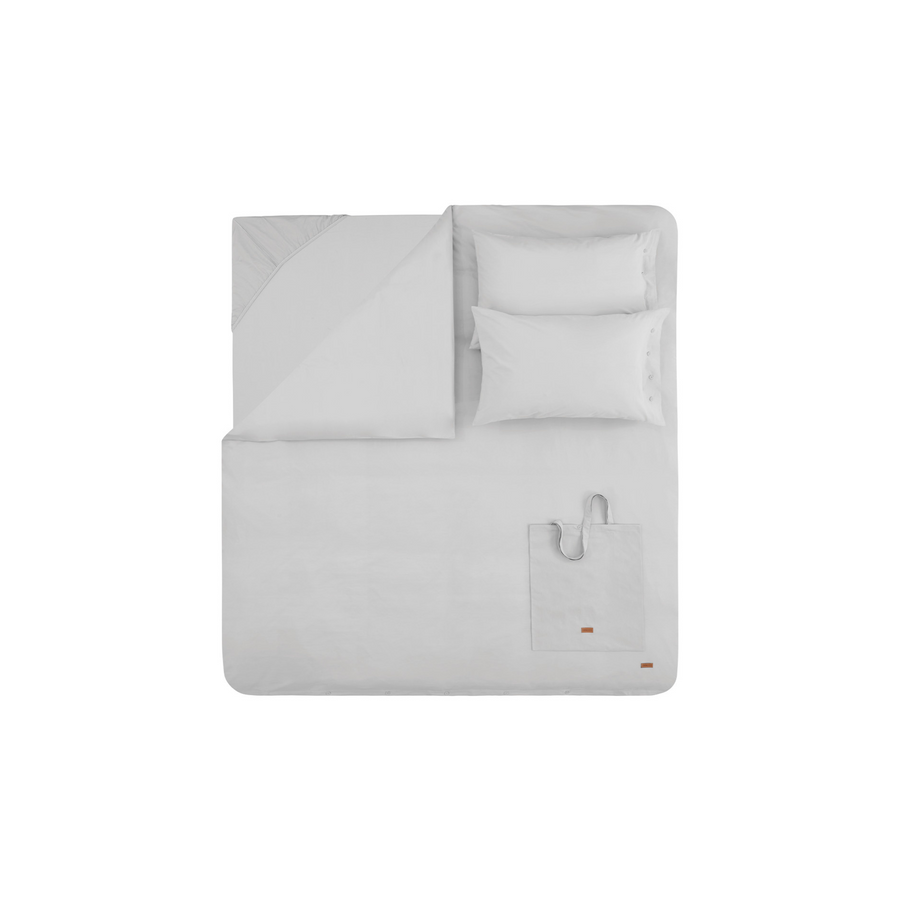 Duvet Cover Set Plain, 100% Renforcé Cotton, Grey, 160x220 cm