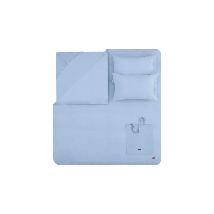 Duvet Cover Set Plain, 100% Renforcé Cotton, Light Blue, 200x220 cm