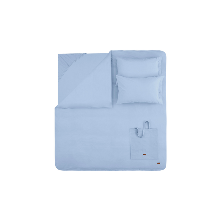 Duvet Cover Set Plain, 100% Renforcé Cotton, Light Blue, 200x220 cm