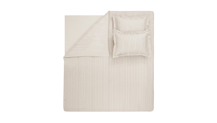 Shelly Jacquard Duvet Cover Set, with Bed Sheet, Bamboo Sateen, Beige, 200x220 cm