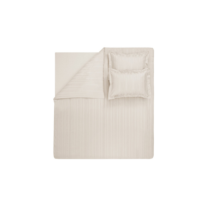 Shelly Jacquard Duvet Cover Set, with Bed Sheet, Bamboo Sateen, Beige, 200x220 cm