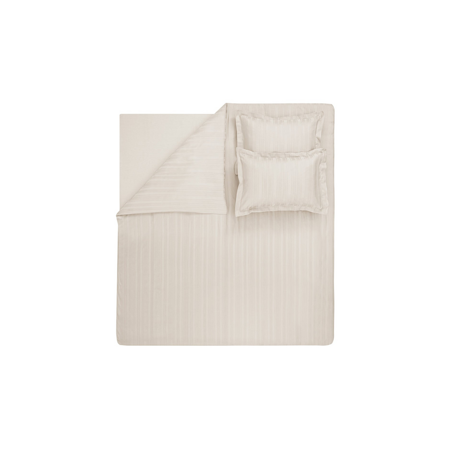 Shelly Jacquard Duvet Cover Set, with Bed Sheet, Bamboo Sateen, Beige, 240x220 cm