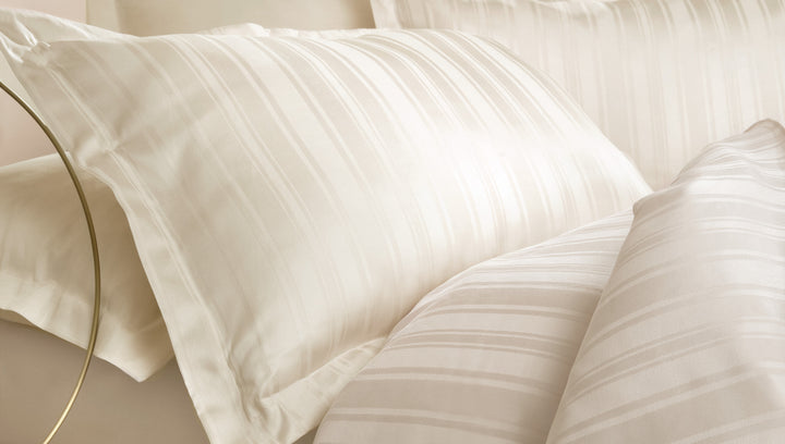 Shelly Jacquard Duvet Cover Set, with Bed Sheet, Bamboo Sateen, Beige, 200x220 cm
