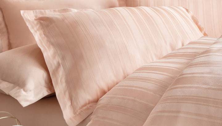 Shelly Jacquard Duvet Cover Set, with Bed Sheet, Bamboo Sateen, Pink, 200x220 cm
