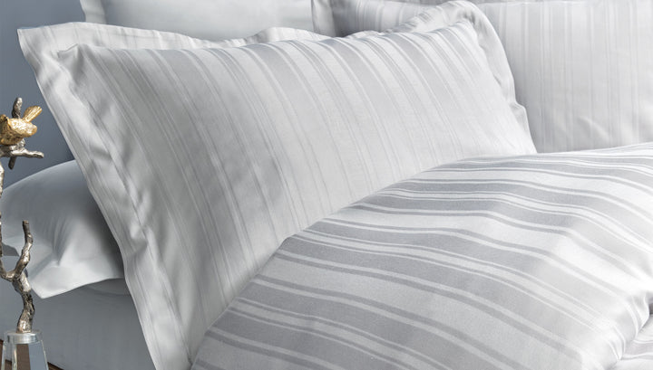 Shelly Jacquard Duvet Cover Set, with Bed Sheet, Bamboo Sateen, Gray, 200x220 cm
